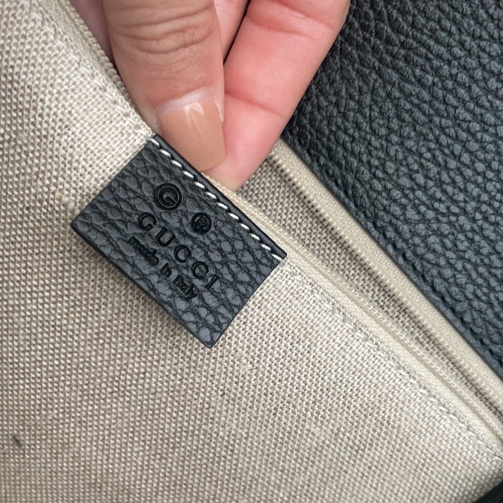 Gucci Interlocking Black W/ Gold Hardware Double … - image 7